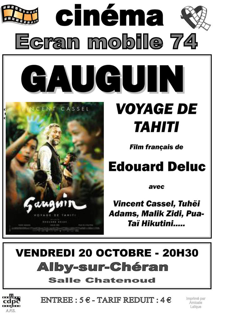 Soirée cinéma Alby sur Chéran Gauguin