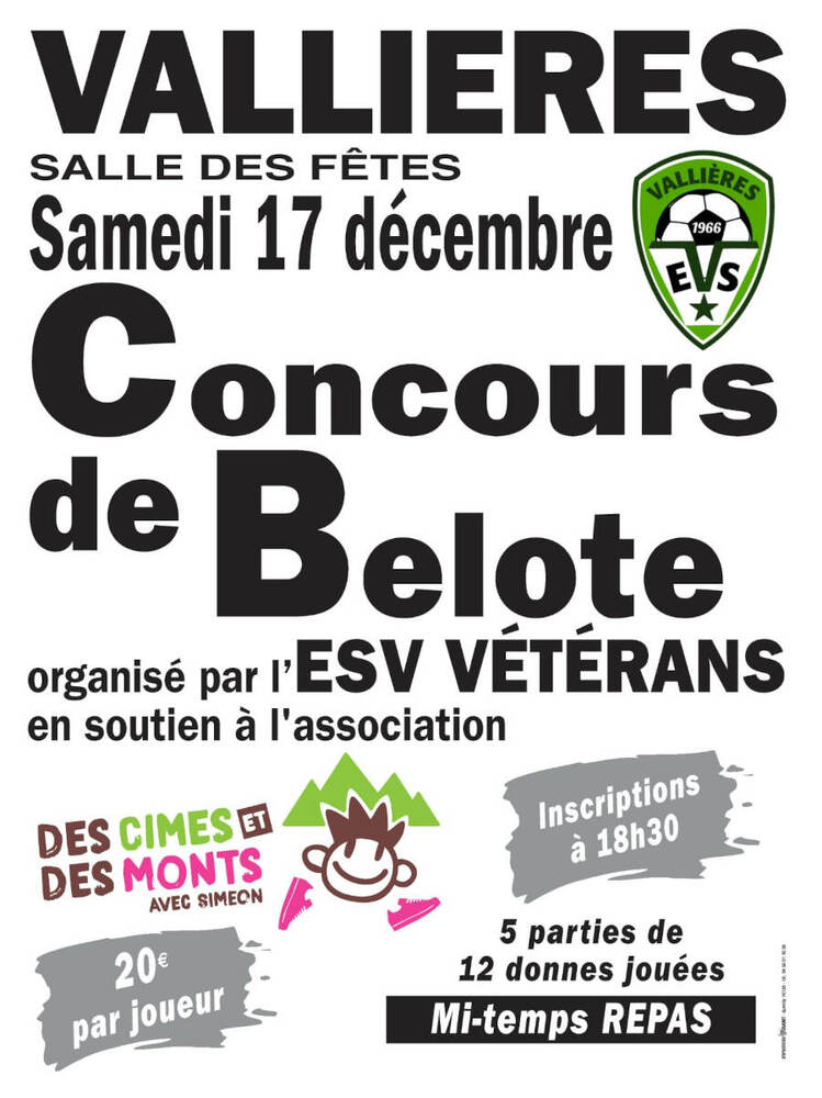 Concours belote Vallières