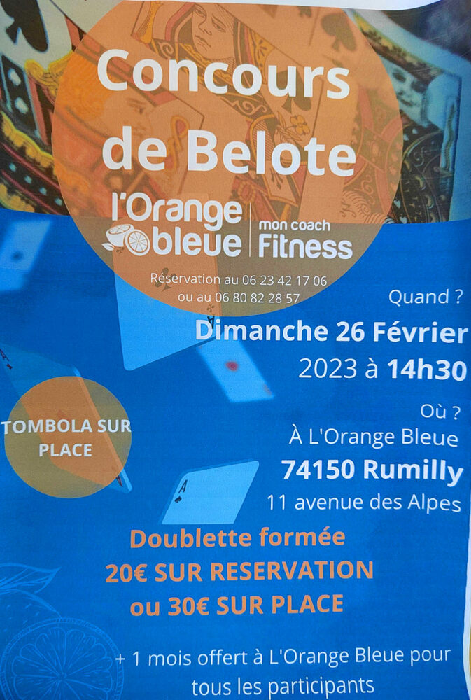 Concours belote Orange bleue Rumilly