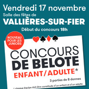 Concours de belote enfant/adulte à Vallières-sur-Fier 
