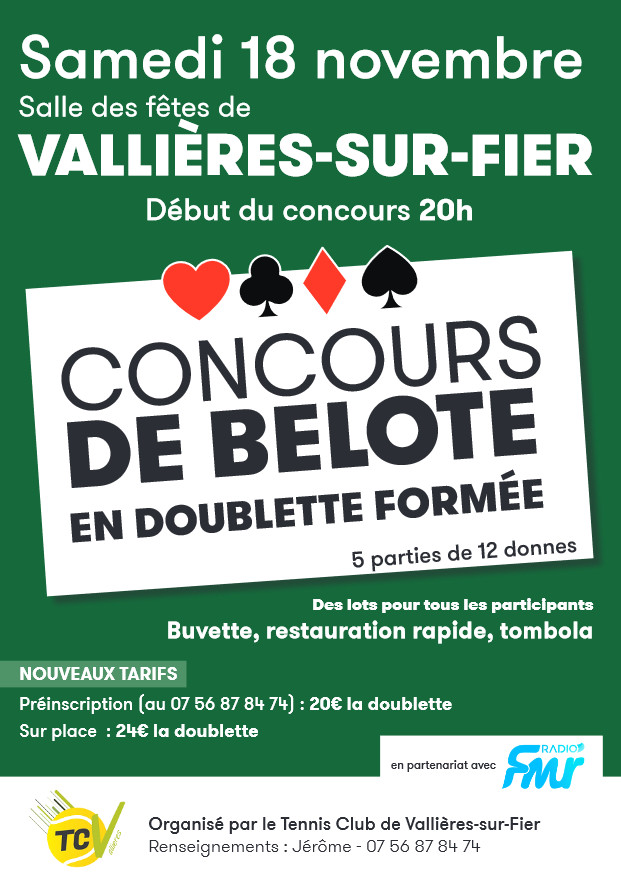 Concours de belote enfant/adulte à Vallières-sur-Fier - Radio FMR
