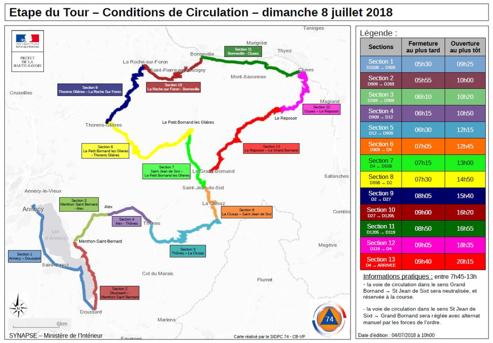 Fermeture route Tour de France Annecy