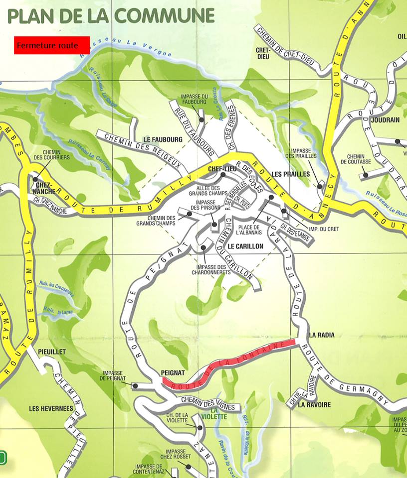 Fermeture route Marcellaz Albanais