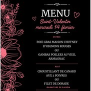 Menu Saint-Valentin au restaurant le Marilyn