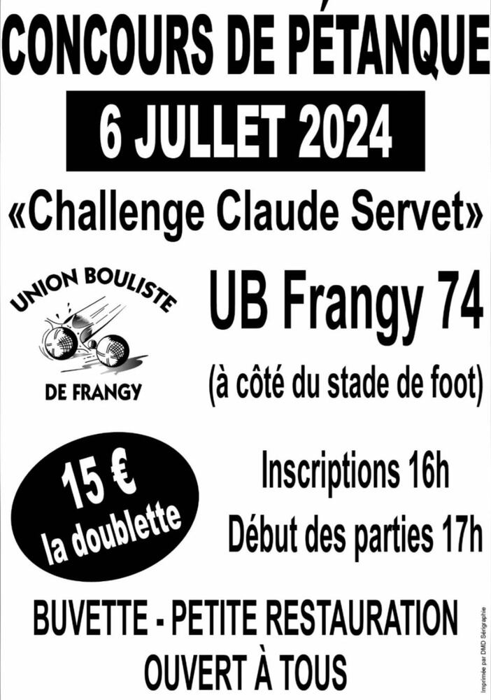 Concours pétanque Frangy