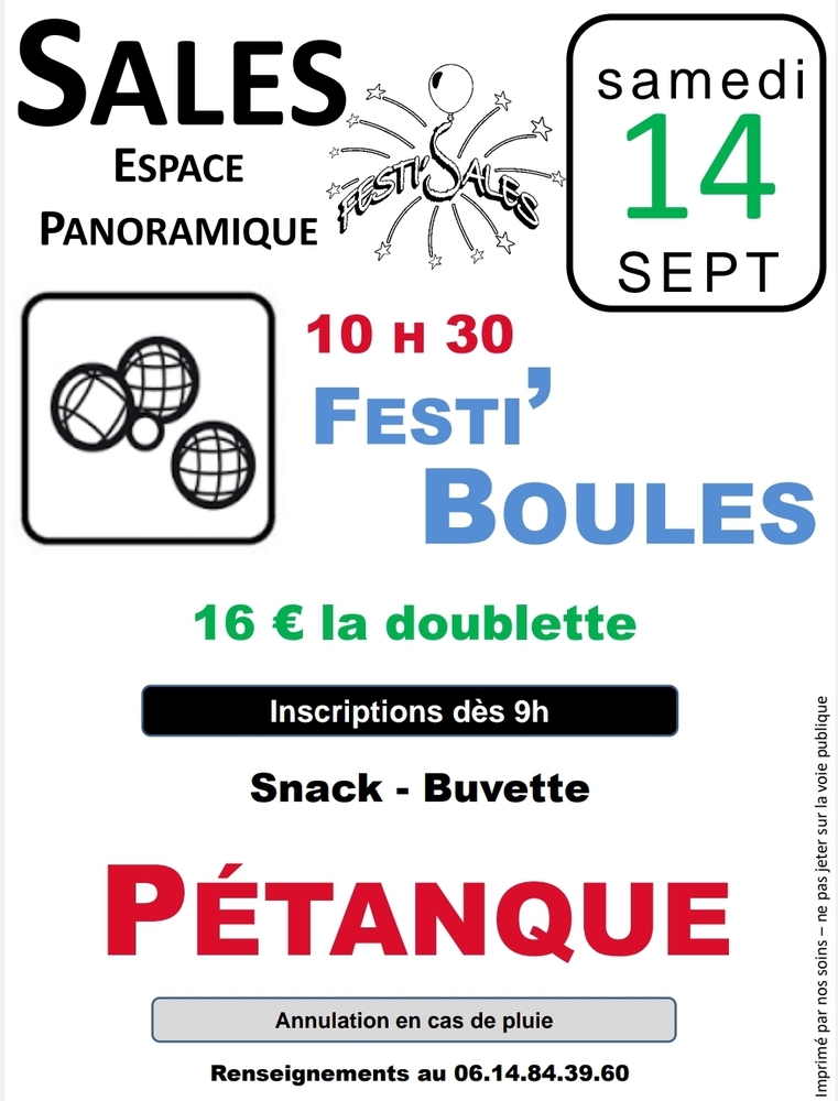 Concours pétanque Sales