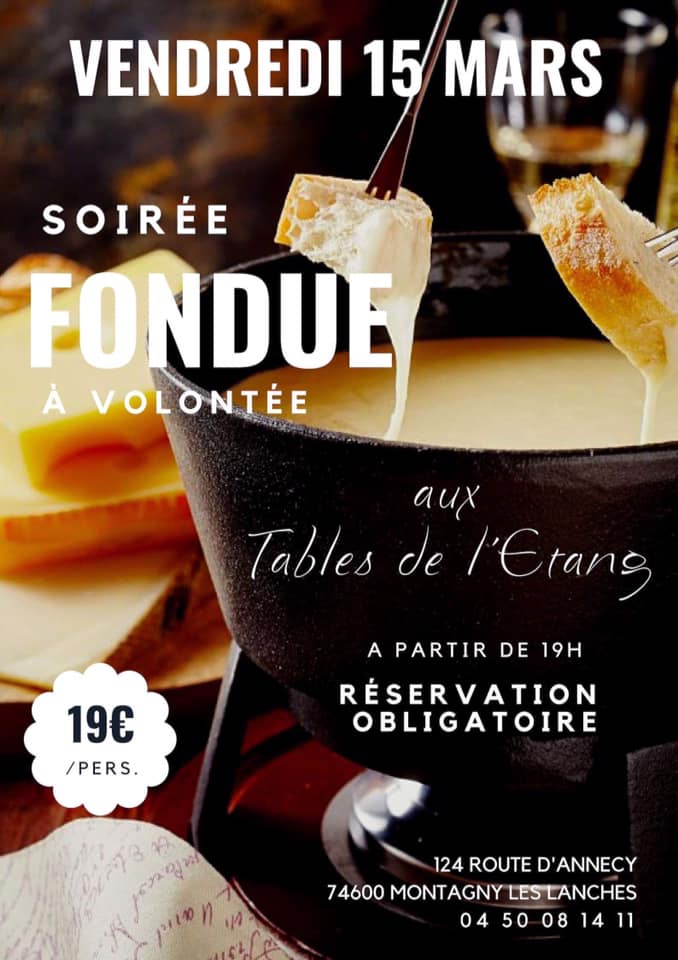 Soirée fondue tables de l'étang