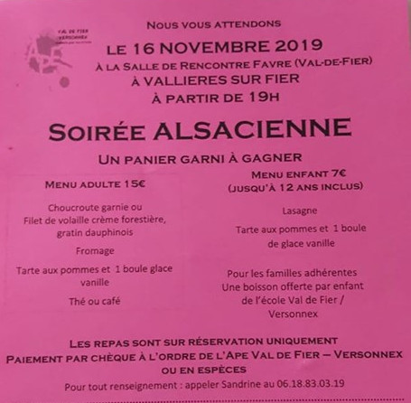 Repas choucroute Val de Fier