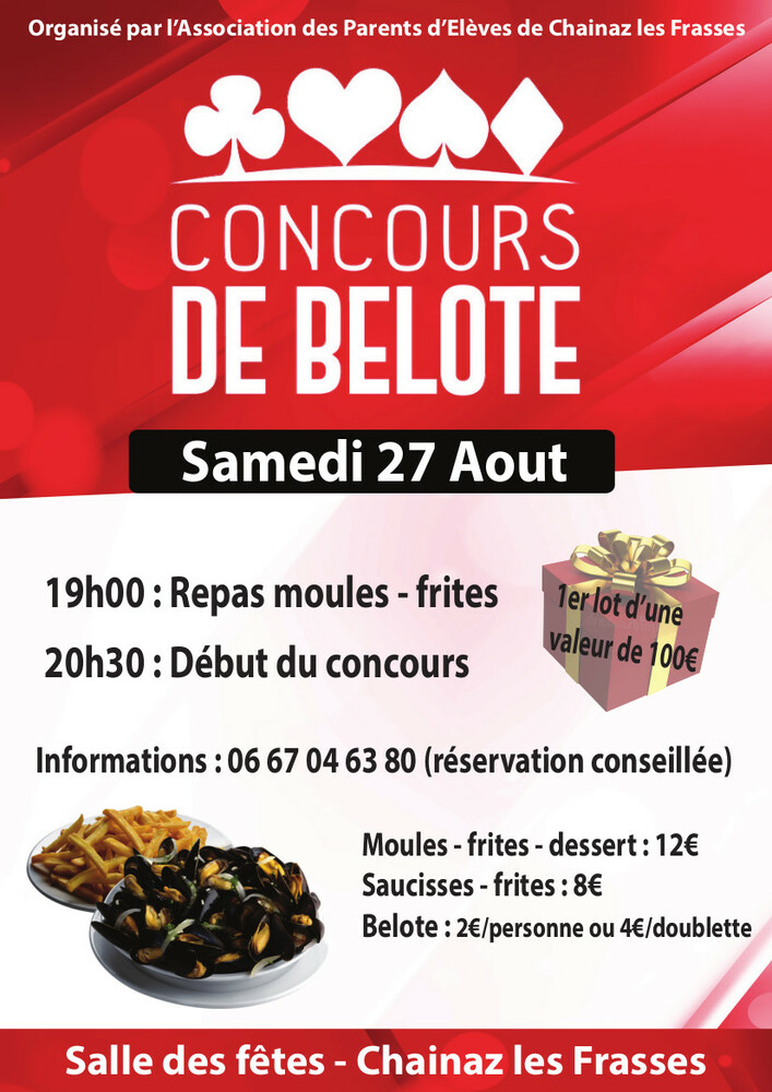 Soirée belote Chainaz