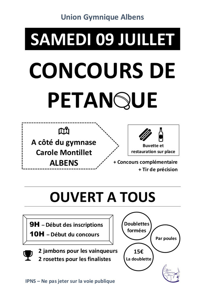 Concours pétanque Albens
