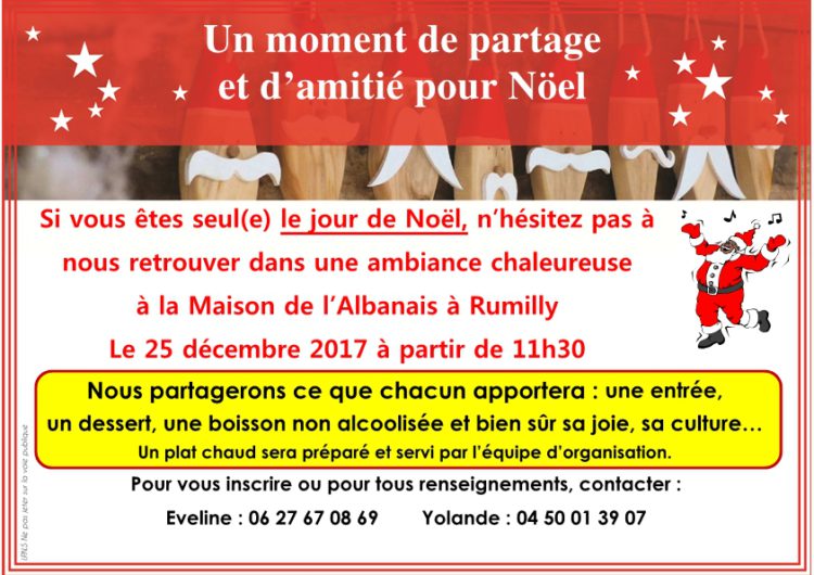 Journée de Noel personnes seules Rumilly