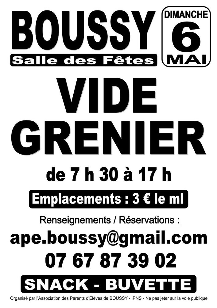 Brocante Vide grenier Boussy