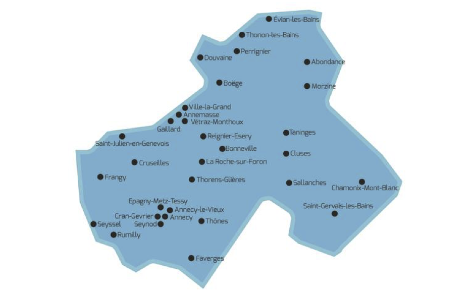Carte des mairies de Haute Savoie habilitées à recevoir les demande de carte d’identité (et de passeport).