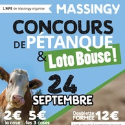Tournoi de pétanque et loto bouse à Massingy