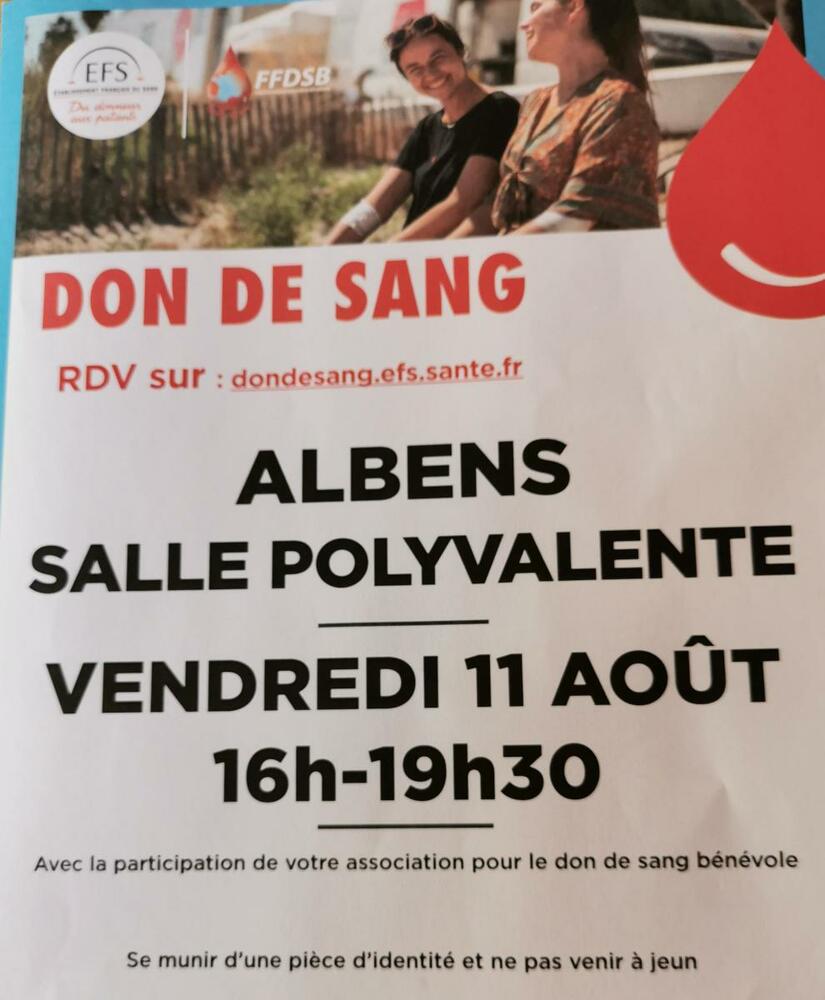 don du sang Albens