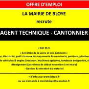 Offre d’emploi pour agent technique à Bloye