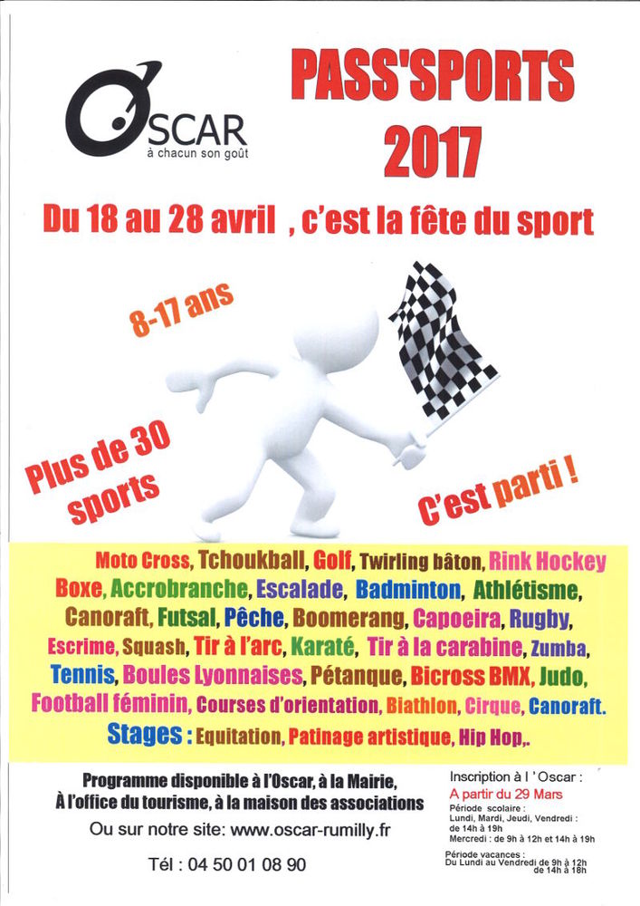 Inscription sport OSCAR RUMILLY