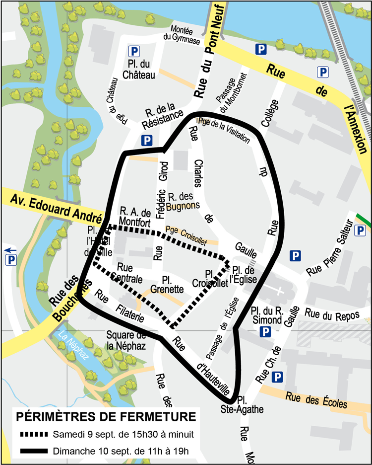 Plan fermeture rues rumilly