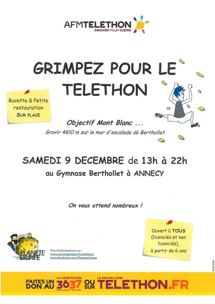 Téléthon Annecy Planète grimpe