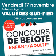 Concours de belote enfant/adulte à Vallières-sur-Fier