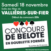 Concours de belote à Vallières-sur-Fier