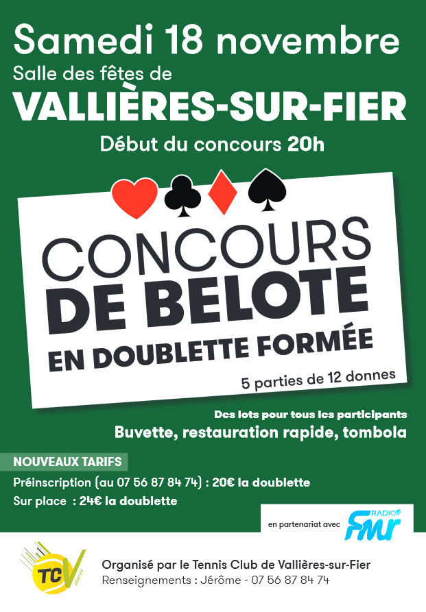 Concours belote Vallières