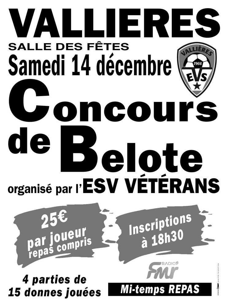 Concours belote Vallières